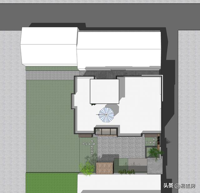 農(nóng)村別墅設(shè)計(jì)圖，平屋頂帶庭院，北京現(xiàn)代小院通透開(kāi)闊，老人都稱贊