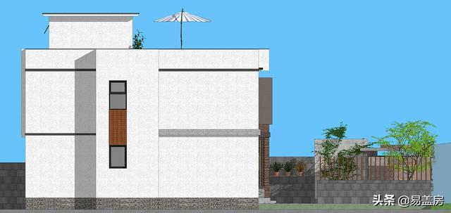 農(nóng)村別墅設(shè)計(jì)圖，平屋頂帶庭院，北京現(xiàn)代小院通透開(kāi)闊，老人都稱贊