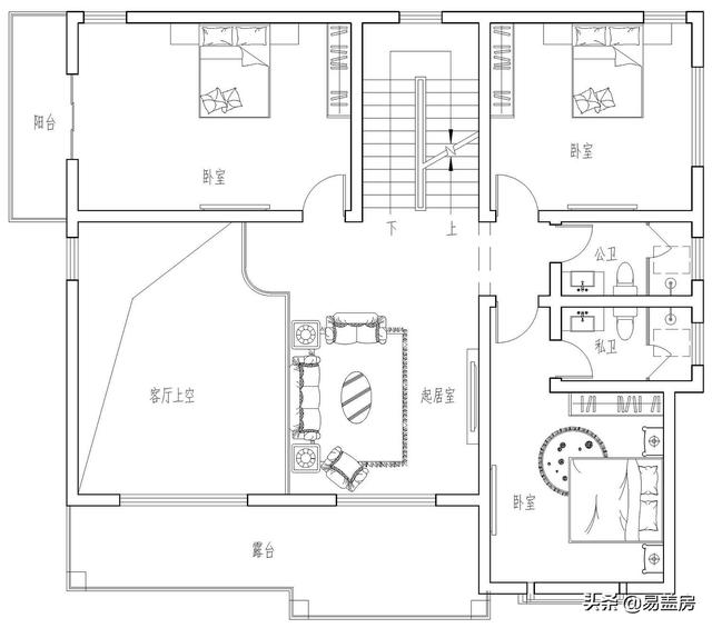 河南農(nóng)村大氣新中式別墅設(shè)計圖，3露臺7臥室庭院實用，60萬建成村內(nèi)最美
