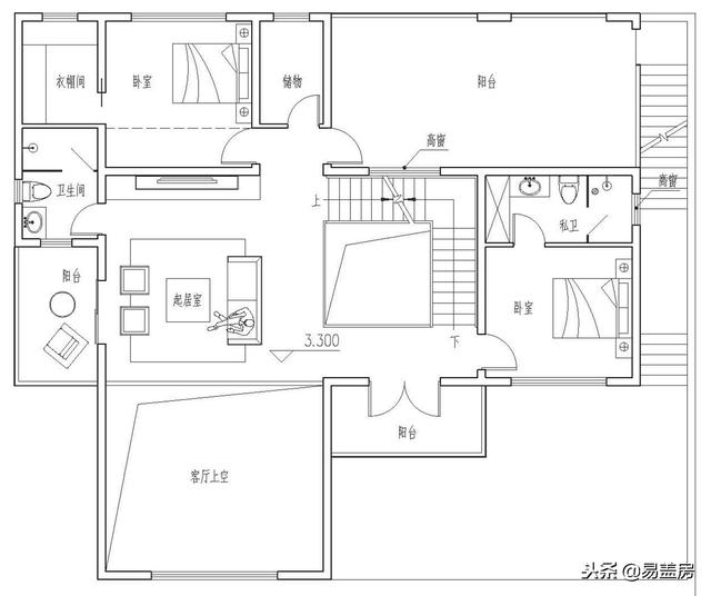 現代別墅設計圖，56萬帶車庫佛堂，開敞設計大氣十足，還有屋頂隔熱！