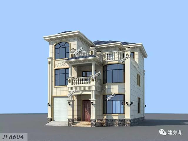 帶車庫的歐式別墅設計圖，123平34萬建，分分鐘秒殺商品房