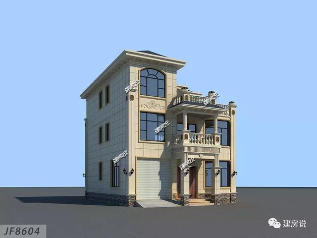 帶車庫的歐式別墅設計圖，123平34萬建，分分鐘秒殺商品房