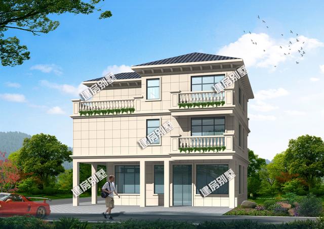 12x13.5三層簡單別墅設計圖，占地98平，二層空間超過140平