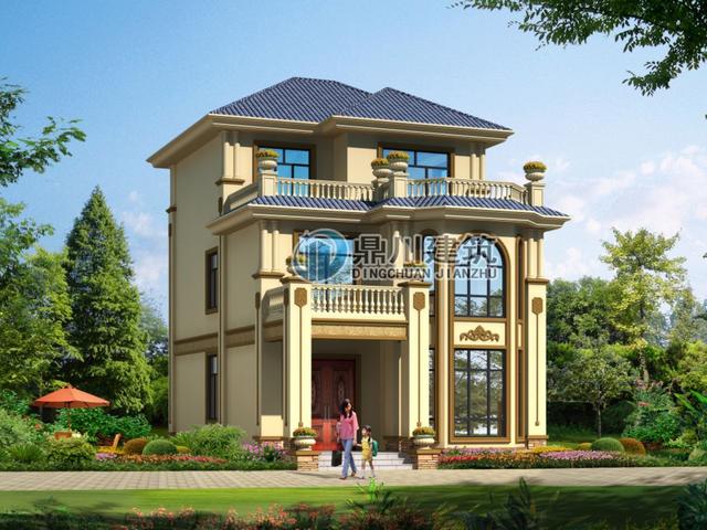 面寬8米建三層別墅設計圖，5室4廳帶堂屋造價才27萬，大氣不輸百萬別墅