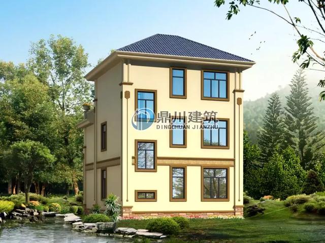 面寬8米建三層別墅設計圖，5室4廳帶堂屋造價才27萬，大氣不輸百萬別墅