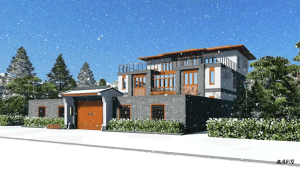 農村三層新中式別墅設計圖戶型實用，造型設計上更加符合現代人對審美的要求