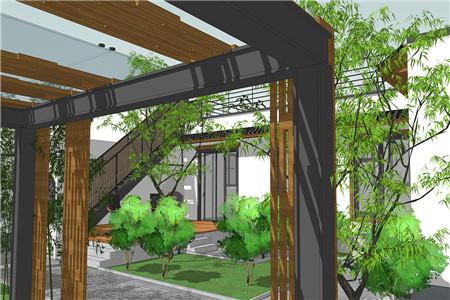 鄉村一層別墅設計圖，外觀小巧精致，透著中國傳統氣息