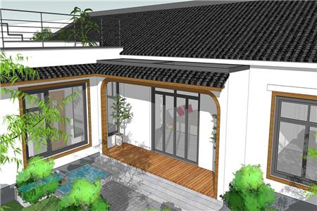 鄉村一層別墅設計圖，外觀小巧精致，透著中國傳統氣息