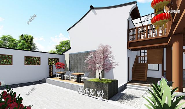 這款四合院別墅設計圖，占地面積不需要很大，小面積也可以建的精致合院別墅