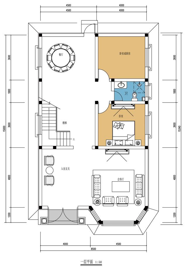 農村自建二層別墅設計圖，開間不到9米，布局完美，又漂亮又舒適