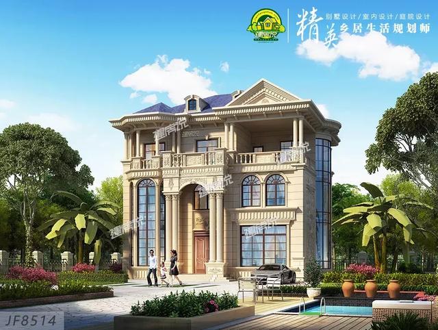 豪華別墅設計圖，江西老表花52萬建了棟，雍容華貴，人人夸他有本事