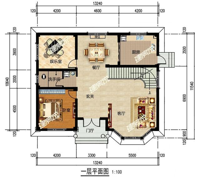 30萬的二層漂亮別墅設計圖，建棟每人敢說你家房子土