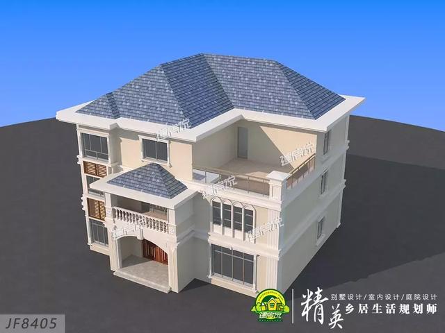 16X15三層歐式別墅設計圖，娛樂室+露臺+衣帽間，住的寬敞又舒適