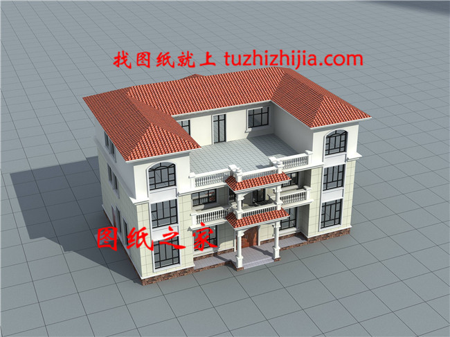 堂屋共用的三層雙拼別墅設計圖,總占地面積245平米