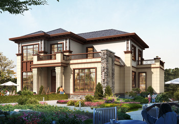 最美中式農村別墅二層三間的房子圖，帶土灶房，娛樂室，大露臺