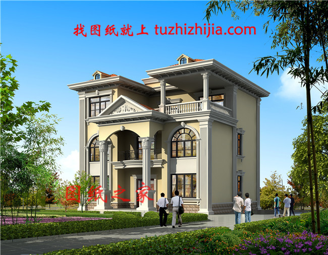 農村實用三層樓房圖片,占地140平米左右,客廳中空