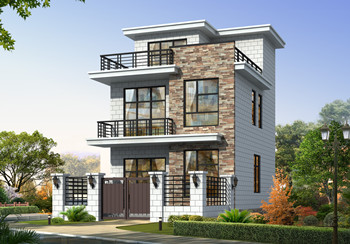 農村三層15萬自建房圖，小戶型別墅設計方案圖