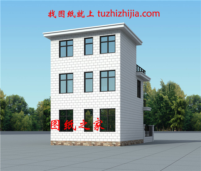 農村三層15萬自建房圖,占地60多平米,小戶型別墅