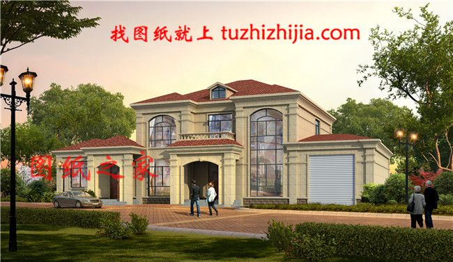 二層帶車庫歐式尊貴別墅,客廳中空,美觀,大氣,實用