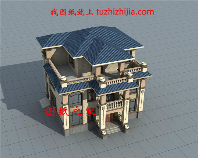 一層一戶歐式三層豪華別墅，三室兩廳一廚兩衛一