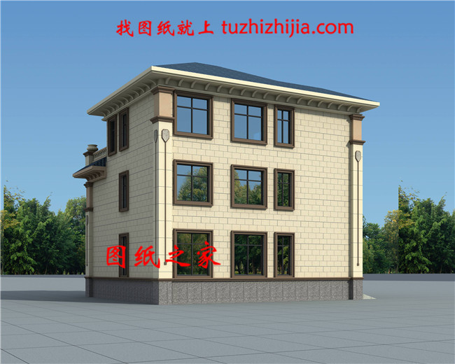 一層一戶歐式三層豪華別墅，三室兩廳一廚兩衛一