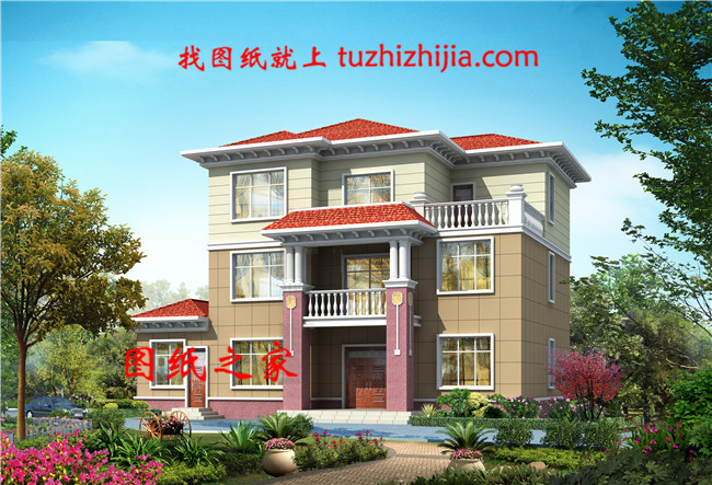 2019新款三層別墅設計圖片大全，占地170平米左右