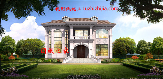 2019新款二層別墅設計圖紙，精致秀麗，客廳中空