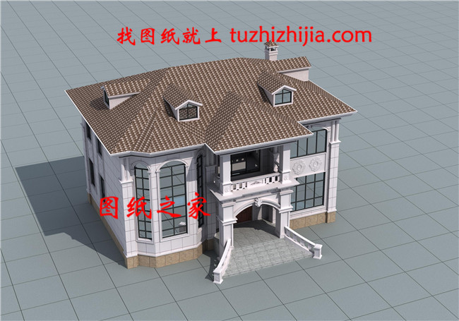 2019新款二層別墅設計圖紙，精致秀麗，客廳中空