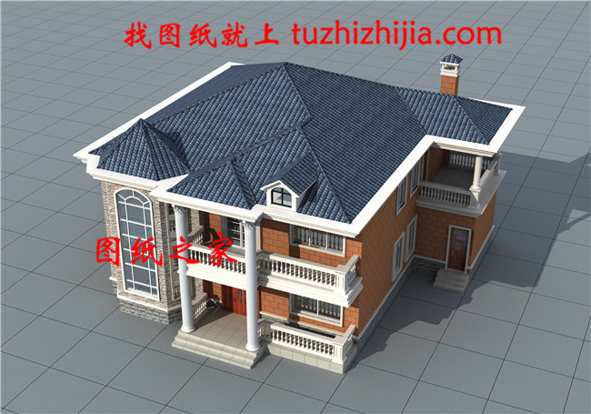 最新五十萬農村二層別墅設計圖紙，客廳中空