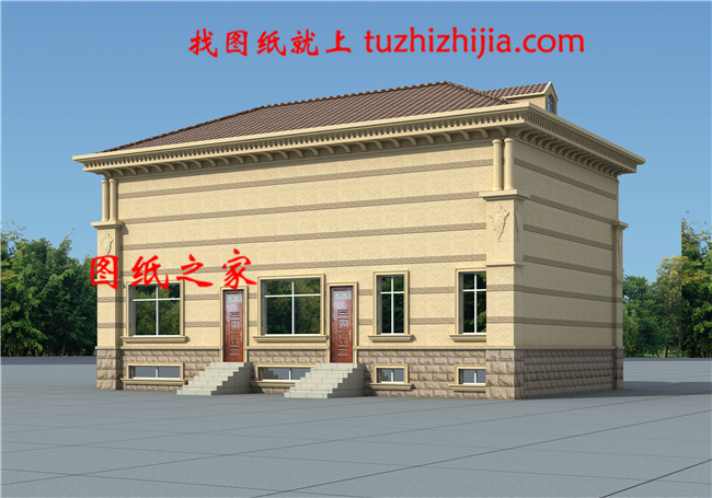 帶地下室二層精致歐式小別墅圖片，占地160平米左右