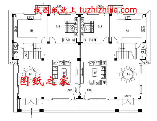 最新設計出圖的三層雙拼自建房圖片,占地260平方米
