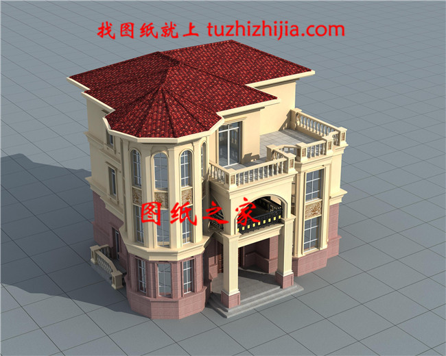 最好看的新款農村三層復式別墅設計圖片