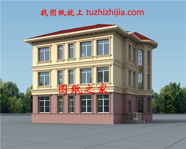 最好看的新款農村三層復式別墅設計圖片