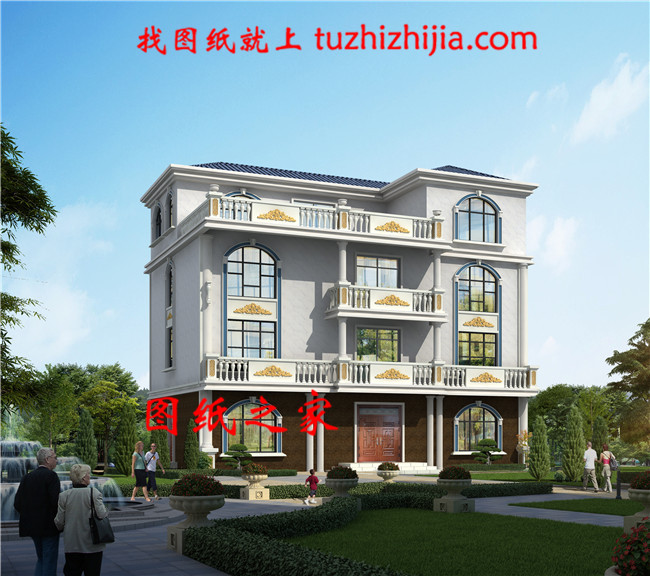 2019農村四層樓房外形設計圖,占地150平米左右