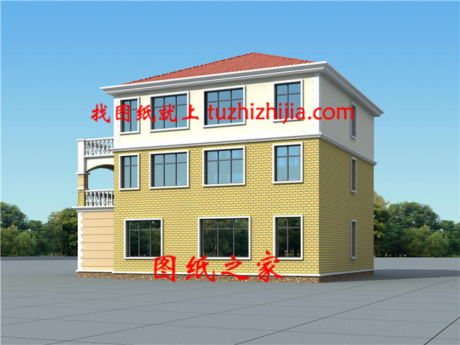 新款歐式帶車庫農村住宅，占地207平方米左右