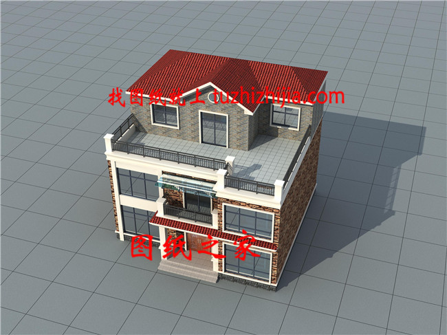 現代簡約帶大露臺和書房三層鄉村別墅