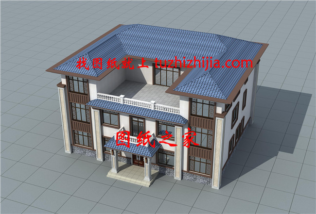 現代簡歐帶健身房+影音室三層自建別墅