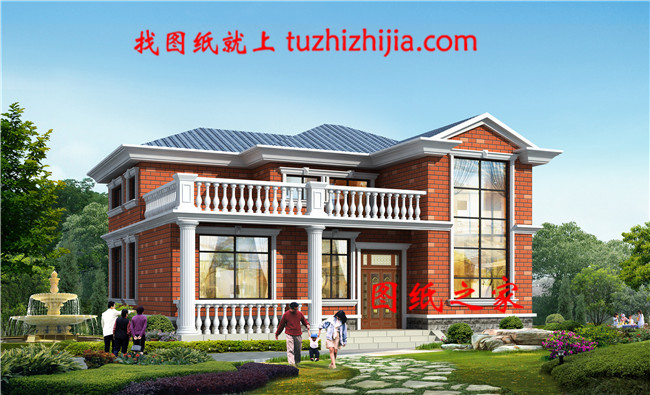 新農村高品質二層別墅設計戶型圖片，占地115平左右