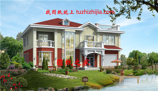 簡(jiǎn)歐風(fēng)格帶車庫(kù)的兩層農(nóng)村自建房設(shè)計(jì)圖