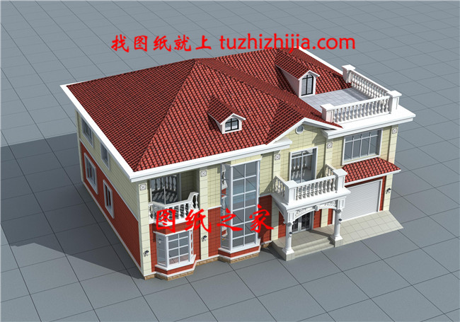 簡(jiǎn)歐風(fēng)格帶車庫(kù)的兩層農(nóng)村自建房設(shè)計(jì)圖