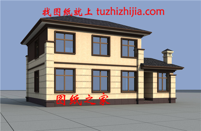 帶柴火房二層農(nóng)村自建房設(shè)計圖，外觀簡約大氣