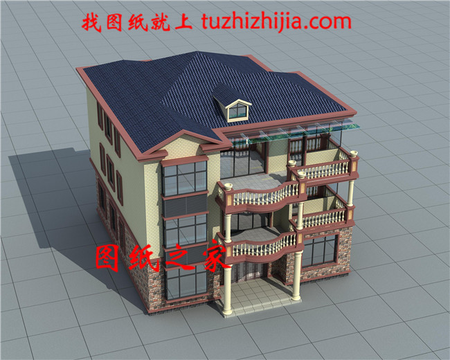 大氣美觀鄉村三層樓房設計戶型圖,占地168平方米