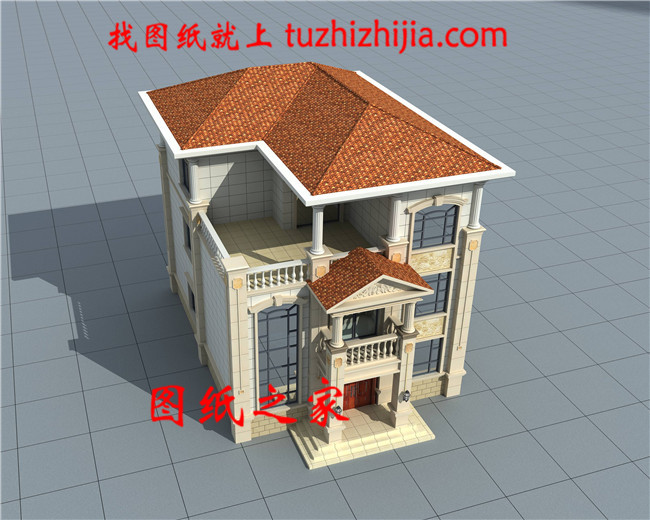 10X13米最新歐式三層別墅樓房設計圖,外觀清新明亮