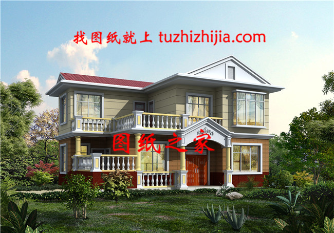 現(xiàn)代簡約時尚二層帶超大露臺農(nóng)村別墅