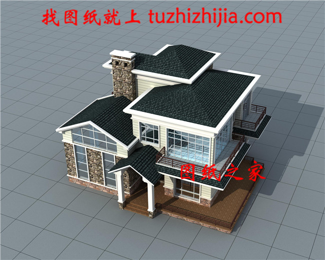 帶小煙囪的兩層鄉村自建房，外型設計是個性時尚簡歐風