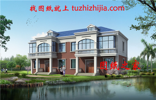 占地220㎡二層雙拼自建別墅，屋頂帶老虎窗