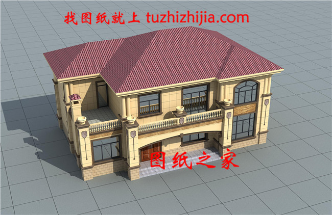 170平方米農(nóng)村兩層小別墅設(shè)計(jì)圖紙帶外觀圖