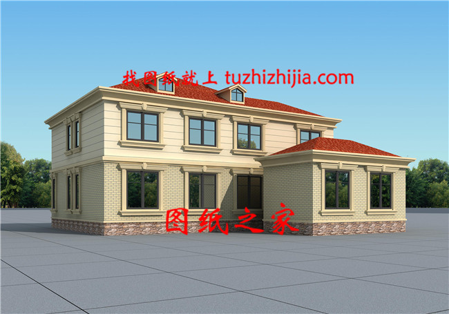 帶露臺歐式二層自建房設計圖