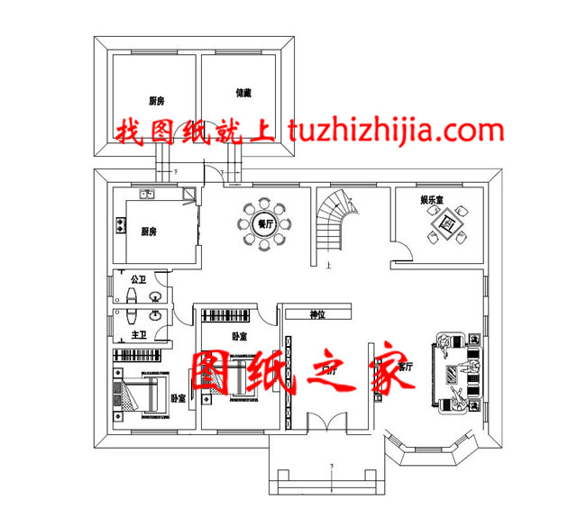 帶露臺歐式二層自建房設計圖
