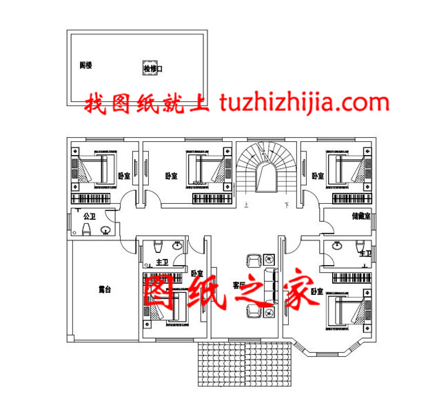 帶露臺歐式二層自建房設計圖